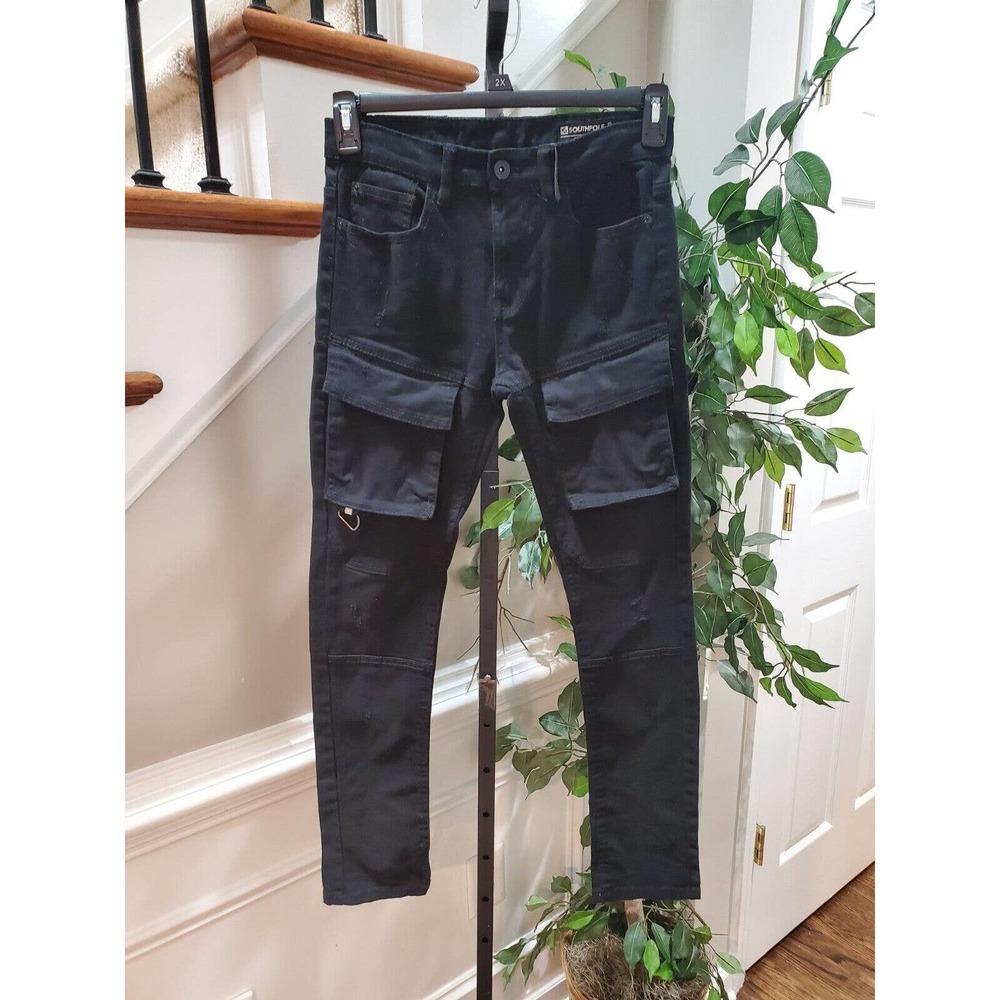 Southpole‎ Men's Black Denim Cotton Mid Rise Skinny Legs Jeans Pant Size 29/30